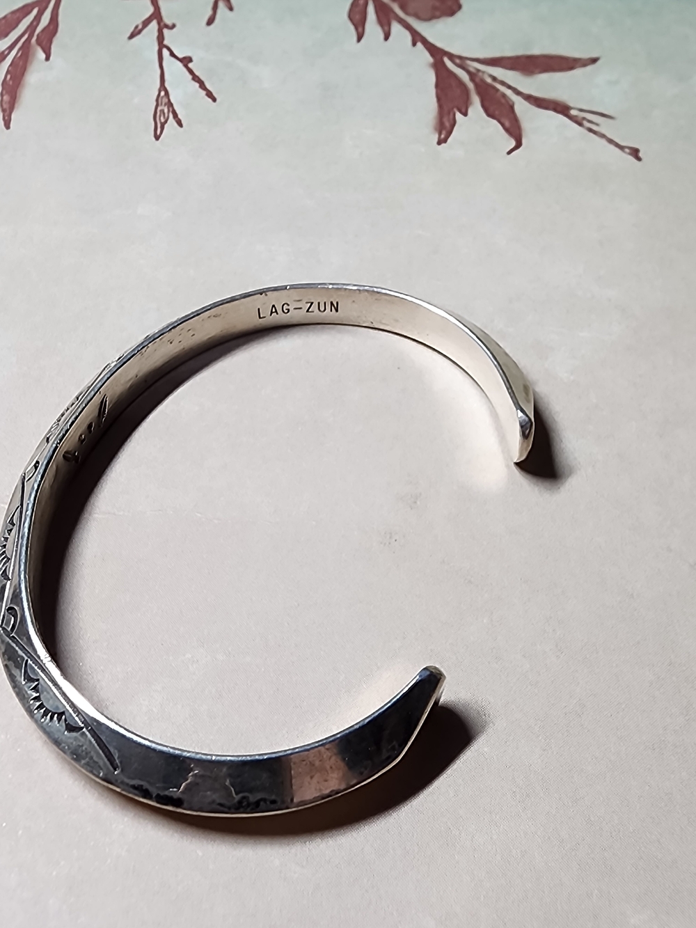 Leonard Paquin Sterling Cuff - Native American Laguna Zuni - Picture 9 of 10